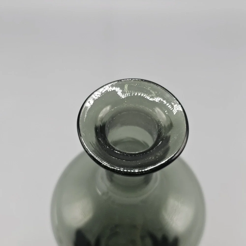 Vintage Empoli Italian Smoke Grey Decanter & Cordial Glasses Set 5 Twisted‎ Foot